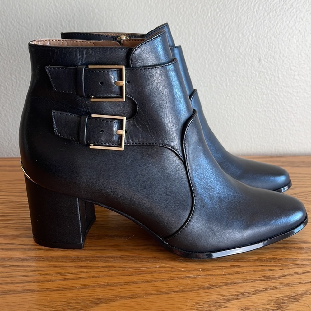 Calvin Klein Black Leather Boots Size 5.5 - Picture 3 of 8